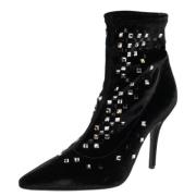 Pre-owned Velvet boots Giuseppe Zanotti Pre-owned , Black , Dames