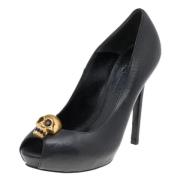 Pre-owned Leather heels Alexander McQueen Pre-owned , Black , Dames