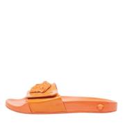Pre-owned Leather flats Versace Pre-owned , Orange , Dames