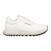 Leren Vetersluiting Sneakers Emporio Armani , White , Heren