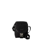 Zwarte Nylon Crossbody Tas Versace , Black , Heren