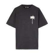 T-shirt met bedrukte palmboom Palm Angels , Black , Heren