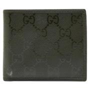 Pre-owned Coated canvas wallets Gucci Vintage , Green , Dames