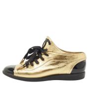 Pre-owned Leather sneakers Chanel Vintage , Yellow , Dames