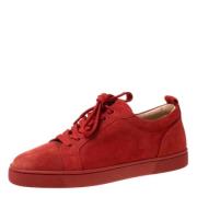 Pre-owned Suede sneakers Christian Louboutin Pre-owned , Red , Dames
