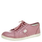 Pre-owned Leather sneakers Dolce & Gabbana Pre-owned , Pink , Dames