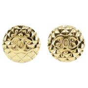 Pre-owned Metal earrings Chanel Vintage , Yellow , Dames