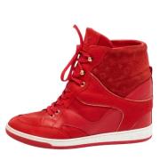 Pre-owned Leather sneakers Louis Vuitton Vintage , Red , Dames