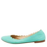 Pre-owned Leather flats Chloé Pre-owned , Green , Dames
