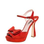 Pre-owned Suede sandals Miu Miu Pre-owned , Red , Dames