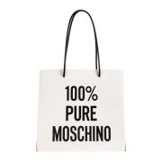Bedrukte shopper tas Moschino , White , Dames