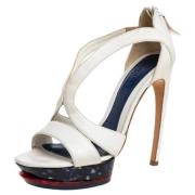 Pre-owned Leather sandals Alexander McQueen Pre-owned , White , Dames