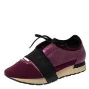 Pre-owned Leather sneakers Balenciaga Vintage , Purple , Dames