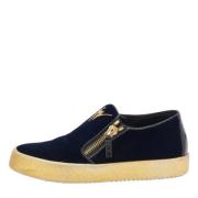 Pre-owned Velvet sneakers Giuseppe Zanotti Pre-owned , Blue , Dames