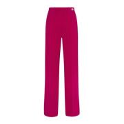 Fuchsia Zijden Palazzo Broek Kiton , Pink , Dames