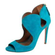 Pre-owned Suede sandals Aquazzura Pre-owned , Blue , Dames