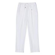 Witte zijden broek met trekkoord Kiton , White , Dames