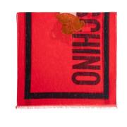Sjaal met logo Moschino , Red , Unisex