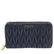 Pre-owned Leather wallets Miu Miu Pre-owned , Blue , Dames