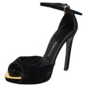 Pre-owned Suede sandals Tom Ford Pre-owned , Black , Dames