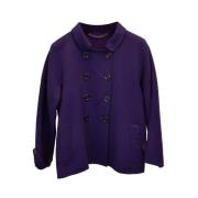 Pre-owned Wool outerwear Burberry Vintage , Purple , Dames