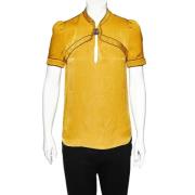 Pre-owned Silk tops Gucci Vintage , Yellow , Dames