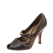 Pre-owned Leather heels Prada Vintage , Brown , Dames