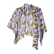 Geometrische Print Kimono Mouw Dames Blouse Liu Jo , Purple , Dames
