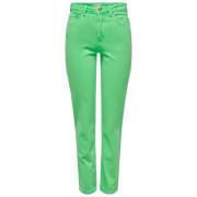 Hoge taille rechte enkel jeans Only , Green , Dames