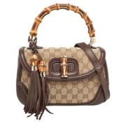 Pre-owned Canvas handbags Gucci Vintage , Beige , Dames