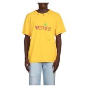 Venice Beschadigd T-shirt ERL , Yellow , Heren