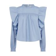 CottonCC Frill Blouse Co'Couture , Blue , Dames