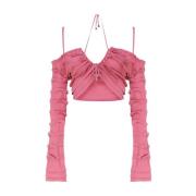Roze Ruffle Sweaters Blumarine , Pink , Dames
