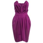 Pre-owned Cotton dresses Yves Saint Laurent Vintage , Purple , Dames