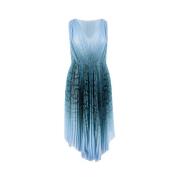 Mouwloze jurk met python print Ermanno Scervino , Blue , Dames