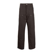 Bruine Biologisch Katoenen Canvas Broek met Kniepaneel Carhartt Wip , ...