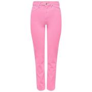 Hoge Taille Rechte Enkel Jeans Only , Pink , Dames