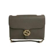 Pre-owned Leather gucci-bags Gucci Vintage , Gray , Dames