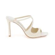 Parel-Bezaaide Satijnen Muiltjes Jimmy Choo , White , Dames