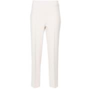 Ivory Slim-Fit Cropped Broek Peserico , Beige , Dames