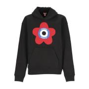 Zwarte Katoenen Hoodie met Contrasterend Logo Kenzo , Black , Heren