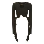 Rouches Gebreide Trui - TOP Versace Jeans Couture , Black , Dames