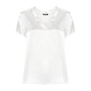 Witte Satijnen V-Hals Shirt Liu Jo , White , Dames