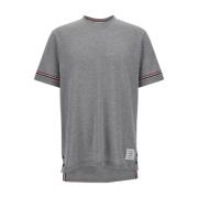 Grijze Ribboord T-shirt met RWB-streep Thom Browne , Gray , Heren