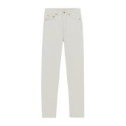Hoge Taille Slim Fit Jeans Saint Laurent , White , Dames