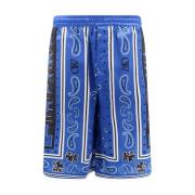 Blauwe Shorts met Elastische Tailleband Off White , Multicolor , Heren