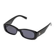 Vintage-geïnspireerde Rechthoekige Zonnebril Le Specs , Black , Unisex
