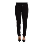 Zwarte Slim Fit Denim Stretch Jeans Dolce & Gabbana , Black , Dames