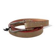 Mode Leren Riem met Gespsluiting Costume National , Beige , Dames