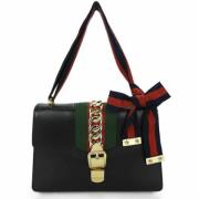 Pre-owned Leather handbags Gucci Vintage , Black , Dames